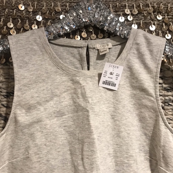 NWT J Crew gray tank with cream ruffle layer XS - Picture 6 of 8